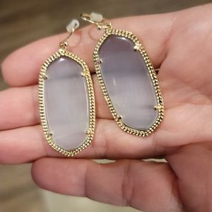 Kendra Scott Blue Gray Elle Drop Earrings in Gold